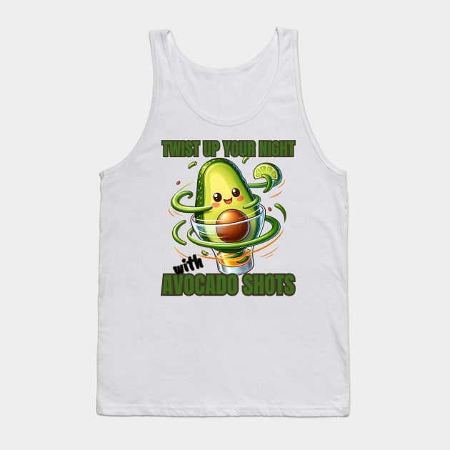 Avocado Fiesta - Twist Up Your Night with Avocado Shots Tee Tank Top by vk09design